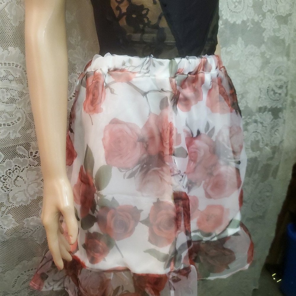 Boohoo floral tulle puff skirt